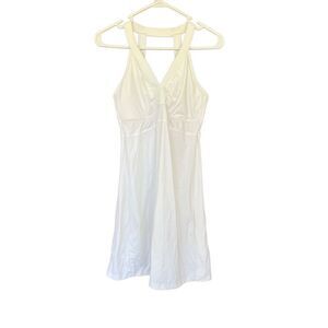 Athleta Womens White Sunfish Padded V Neck Tank Swim Dress Small